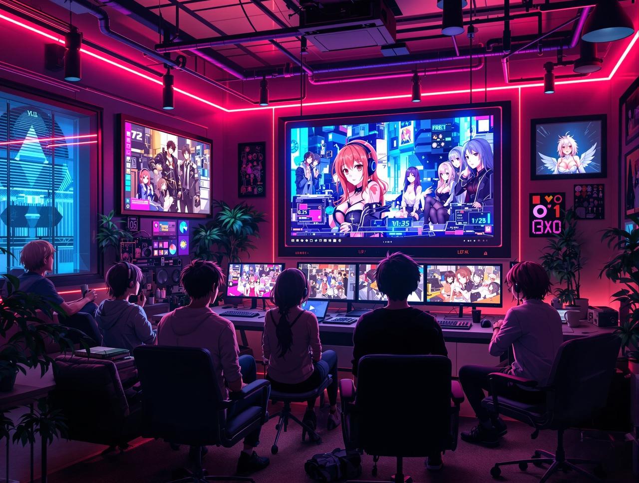 二次元动漫团队在工作